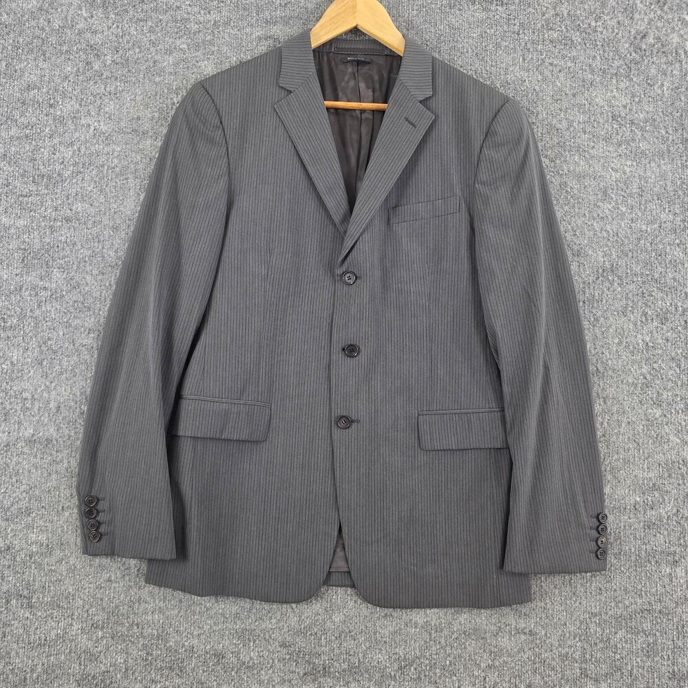 Prada Blazer Mens 50L Gray Pinstripe Virgin Wool Meetings Business Italy Luxury